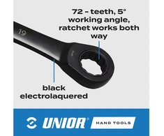 Unior kombinuotų raktų rinkinys 160/6CT
