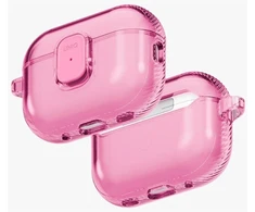 Uniq Glase Pro dėklas su užraktu, skirtas AirPods Pro 3 - Skaidrus Rožinis