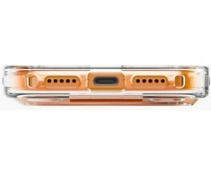„Uniq Heldro Air“ dėklas, skirtas „iPhone 17 Pro Max“ su magnetiniu įkrovimu – oranžinis