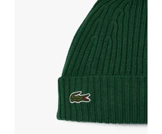 Uniseks žieminė vilnonė kepurė Lacoste, žalia