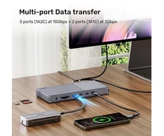 Unitek triguba USB4 40Gb/s prijungimo stotelė, 120 W maitinimo šaltinis