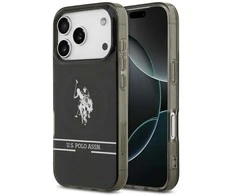 Us Polo Assn US Polo DH and Bottom Stripe Logo MagSafe dėklas Apple iPhone 17 Pro juodos spalvos