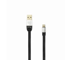 USB-A į Lightning įkrovimo laidas, 1,5 m, juodas/sidabrinis