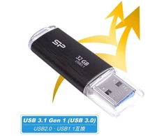 Ausinės USB atmintinė Silicon Power Blaze B02 32GB USB 3.1 juoda (SP032GBUF3B02V1K)