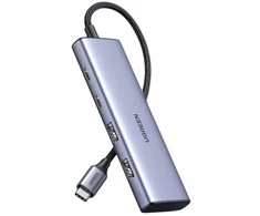 USB-C šakotuvas - 2 x USB-A / 2 x USB-C 20 cm Ugreen CM473 - pilkas
