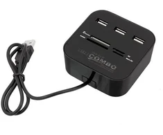 USB šakotuvas su kortelių skaitytuvu