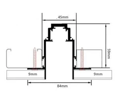 Užglaistomas magnetinės sistemos bėgelis OPTONICA, juodas, 2m, R35