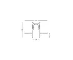 Užglaistomas magnetinės sistemos ZAMBELIS MAGNETIC bėgelis, 48V, juodas, 1m, 22274B-1