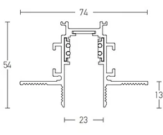 Užglaistomas magnetinis bėgelis ZAMBELIS, baltas, 1m, 2083W-1
