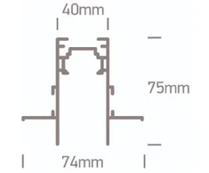 Užglaistomas magnetinių sistemų bėgelis MAXI, juodas, 2m, 42002TR/B