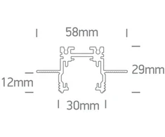 Užglaistomas magnetinių sistemų bėgelis MINI, baltas, 2m, 42002ATR/W