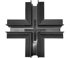 Užglaistomo magnetinio bėgelio ZAMBELIS X formos sujungimas, juodas, 48V, 2083B-CROSS