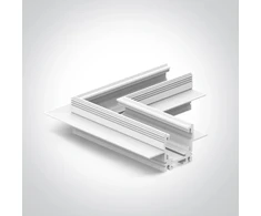 Užglaistomo magnetinių sistemų bėgelio MINI kampinis sujungimas, baltas, 42012AATR/W