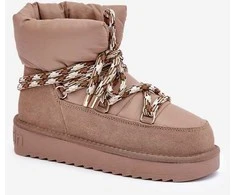 Užsegami Suede Žieminiai Batai Moterims su Storais Raišteliais D.Franklin DFSH375003 Taupe