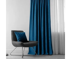 Užuolaida su kilpomis AmeliaHome Milana Chenille Indygo 220 × 225 cm