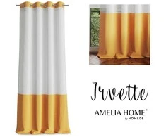 Užuolaida su žiedais geltonos ir baltos spalvos Amelia Home
