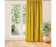 Homede Užuolaidos 140×225 cm iš chenille, garstyčių spalvos
