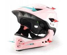 Rockbros TT-32002 Rabbit Children's Bike Helmet with Detachable Chin Size M (54-58) - Rožinė