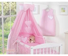 Vaikiška lovos užuolaida Hanging Hearts rožinė