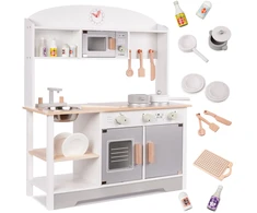 Vaikiška medinė virtuvė MDF MODERN CLASSIC+ su priedais