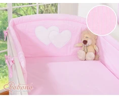 Vaikiška patalynės užvalkalų komplektas rožinis dryžuotas 2 dalių Hanging Hearts