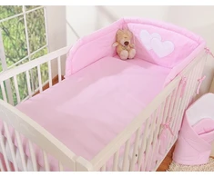 Vaikiška patalynės užvalkalų komplektas rožinis dryžuotas 2 dalių Hanging Hearts