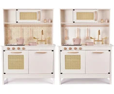 Vaikiška retro MDF medinė virtuvė su BOHO priedais
