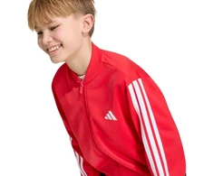 Vaikiškas adidas džemperis su užtrauktuku, raudonas