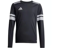 Vaikiškas adidas Squadra 25 džersis ilgomis rankovėmis, juodos ir baltos spalvos JJ0047
