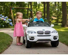 Vaikiškas elektromobilis BMW X6, baltas