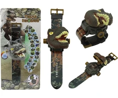 Išmanusis laikrodis Lean Toys 3D Projekcinis laikrodis vaikams Tyrannosaurus Rex 22cm