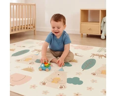 Vaikiškas sulankstomas dvipusis edukacinis putplasčio kilimėlis 200x150 cm + IPLAY krepšys
