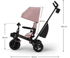 Vaikiškas triratukas Kinderkraft AVEO 2 Plus, rožinis