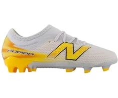 Vaikiški futbolo bateliai New Balance Furon Team V9 FG, balti ir geltoni
