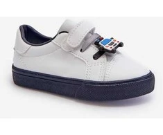 Vaikiški kedai su velcro baltos ir navy spalvos Pennyn