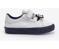 Vaikiški kedai su velcro baltos ir navy spalvos Pennyn