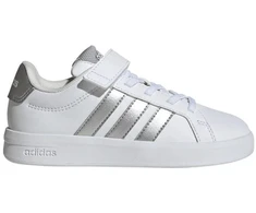 Vaikiški laisvalaikio bateliai Adidas Grand Court 3.0, balti su sidabriniais akcentais JP9368