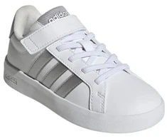 Vaikiški laisvalaikio bateliai Adidas Grand Court 3.0, balti su sidabriniais akcentais JP9368