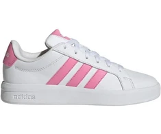 Vaikiški laisvalaikio bateliai Adidas Grand Court 3.0, balti su rožine spalva, HP3528