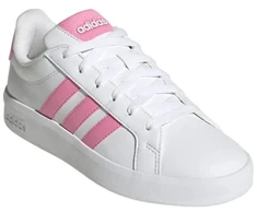 Vaikiški laisvalaikio bateliai Adidas Grand Court 3.0, balti su rožine spalva, HP3528