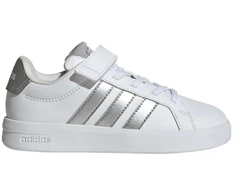 Vaikiški laisvalaikio bateliai Adidas Grand Court 3.0, balti su sidabriniais akcentais JP9368