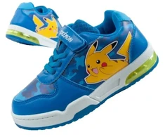 Vaikiški „Leomil“ sportiniai bateliai „Pokemon“, lengvi, su „velcro“ užsegimu ir LED lemputėmis, mėlyni