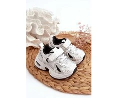 Vaikiški sportiniai bateliai su Velcro užsegimais baltos ir juodos spalvos Ephona