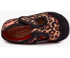 Vaikiškos šlepetės su lipduku Milami, leopardinio rašto