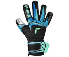 Vaikiškos vartininko pirštinės Reusch Attrakt RE:Grip NC, juodos ir mėlynos, 5672535 7272