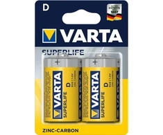 Ausinės VARTA Superlife R20 D cinko-anglies baterijų pakuotė (Zn-C; x 2)