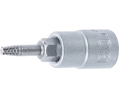 VARŽTŲ IŠTRAUKIMO GALVUTĖ | 6,3 MM (1/4") KVADRATINĖ JUNGTIS | PAŽEISTIEMS T-STAR (TORX) T10 VARŽTAMS (7098-T10)