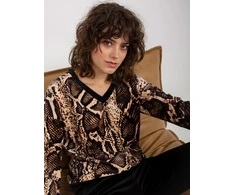 Veliūrinis treningas moterims RP-KMPL-8190-4.18P-juoda-smėlio spalva