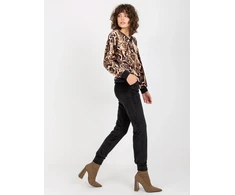 Veliūrinis treningas moterims RP-KMPL-8190-4.18P-juoda-smėlio spalva