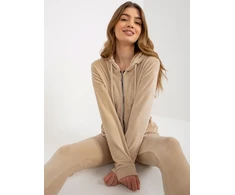 Veliūrinis treningas moterims RV-KMPL-6087-2.70-smėlio spalva